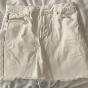 High waisted denim mini skirt